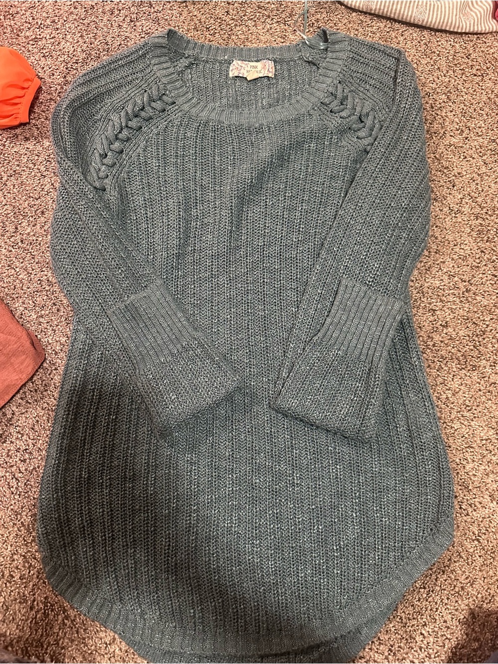 Pink Republic Heathered Teal Crewneck Sweater
